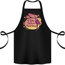 I Love Baton Twirling Gymnastics Cotton Apron 100% Organic
