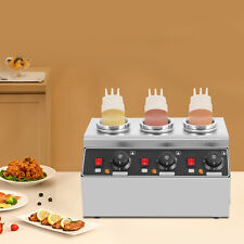 Commerical 3 Bottles Electric Sauce Warmer Machine Hot Chocolate Warming 240W