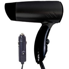 12V Compact Foldable Travel Festival Camping Portable In Car Hair Dryer- Black