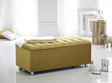 Diana Ottoman Storage Box Plush Velvet Upholstery Tufted Wooden Frame