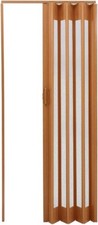 Folding internal door. Natural oak, Accordion style with see through panels