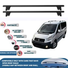 Car Roof Bars Cross Bars for Fiat Scudo 2007-2016,  Roof Rack Lockable 2X Black