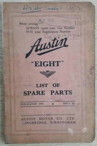 Austin eight spare parts - eight,