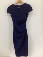 Diva Catwalk Navy Blue Ruched Bodycon Dress Women's Size M Cap Sleeve Formal