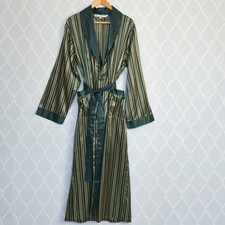 Bown Of London Satin Look Stripe Smoking Jacket Style Dressing Gown Robe Medium