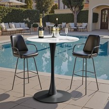 Marble Round Tulip Dining Table Modern Kitchen Table Smooth Curved Lines Table