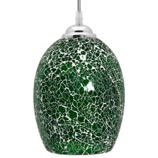 Vintage Glass Ceiling Hanging Pendant Light Shade Green Mosaic Lighting K424