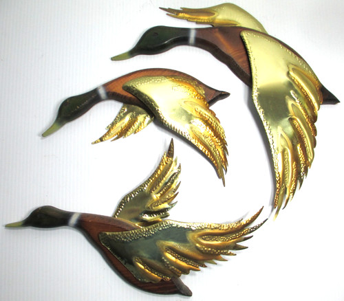 Vintage flying mallard ducks - vintage,