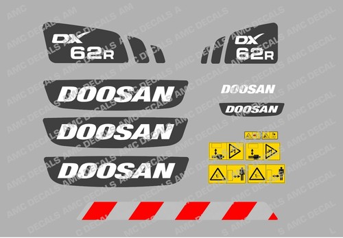 Doosan dx62r digger decal - dx62r,