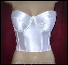 Vintage VICTORIA'S SECRET Second Skin SATIN Bra BUSTIER Push-Up Low Back M 36C