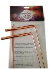 LARGE PAIR OF COPPER DOWSING RODS WITH INSTRUCTIONS - WATER DIVINING GHOSTHUNT