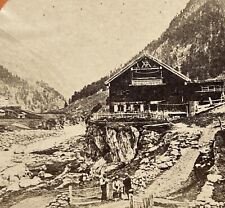 SWITZERLAND Tyrol Chalet, Mountain View c1870 Photo Stereo Albumin