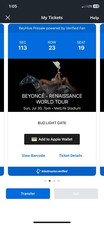Beyoncé Tickets (4) Renaissance 2023 Tour ,7/30 Sunday 7pm-East Rutherford, NJ
