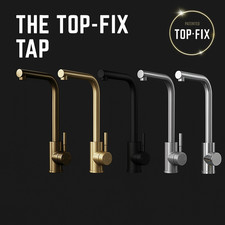 Top Fix Kitchen Mixer Tap 360° Swivel Easy Fit Mono Lever – 5 Finishes