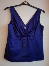 Monsoon Purple Satin Occasion Party Blouse Size 14