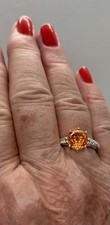 A Stunning Padparadscha Quartz Sterling Silver ring 2.85ct P-Q