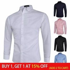 Mens Solid Modern Slim Cotton