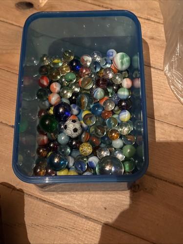 Tub assorted marbles and - of,