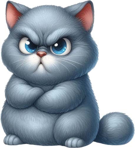 Funny grumpy kitten - grumpy, wall