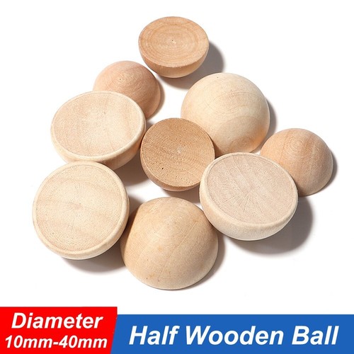 Half wooden ball natural - half,
