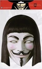 V For Vendetta 2D Card Party Face Mask Guy Fawkes Anonymous Unisex Halloween