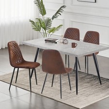 Dining Table Set,Grey White