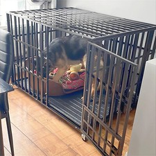 Extra Tall &Large Mobile Carbon Steel Dog Cage Strong Playpen Kennel Up to 100kg