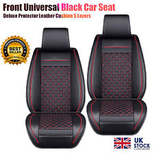 Front Universal Black Car Seat Covers Deluxe Protector Leather Cushion 5 Layers