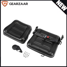 Universal Tractor Seat Folding Forklift Seat Skid Loader PVC Waterproof Black