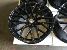 VW GOLF CADDY SEAT LEON CUPRA 18" R8V10 STYLE GLOSS BLACK 5x112 ALLOY WHEELS x4