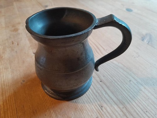 Vintage pewter tankard half - vintage, tankard,
