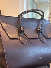 Celine Pre-Owned Small Smooth Calfskin Tie Knot Tote Bag in Burgundy