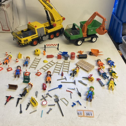 Playmobil crane workmen lorry - crane,