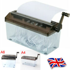 Portable A6 A4 Paper Hand Electric Shredder Manual Straight Cut Home Office UK~