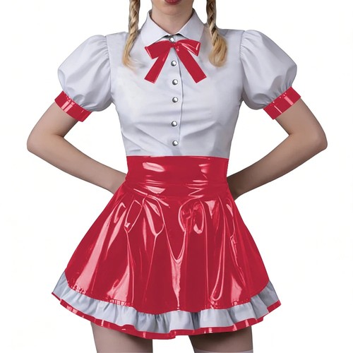Women vinyl pvc bodycon maid - pvc,