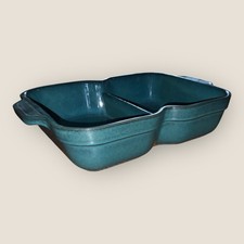 Denby Greenwich Divided Vegetable Serving Dish 12.5x8.5” Discontinued  Excellent