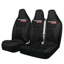 FOR VAUXHALL VIVARO SPORTIVE - LUXURY QUILTED GREY PIPING VAN SEAT COVERS 2+1 78