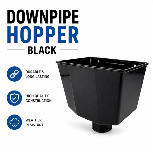 Black downpipe hopper - black, |