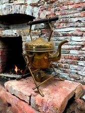 Antique Victorian Quality Brass Spirit Kettle on Stand