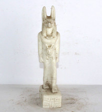PHARAONIC ANCIENT EGYPTIAN Anubis Lord of Underworld Alabaster Statue (BS)
