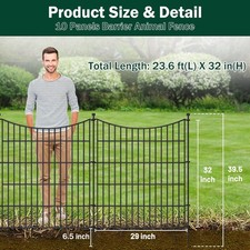 10x Decorative Garden Fence