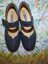 Beautiful soft blue leather comfort orthopedic shoes by Loretta Pavers, UK 9