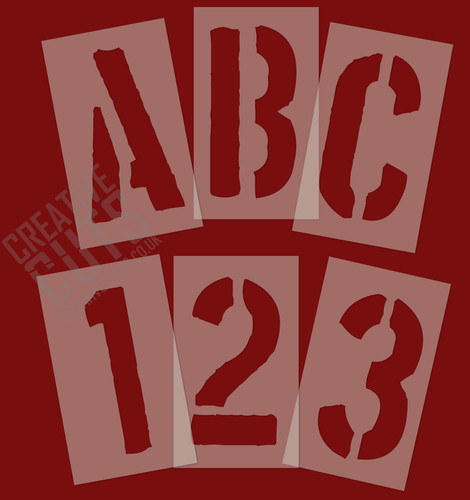 Rough style letter stencils - style,