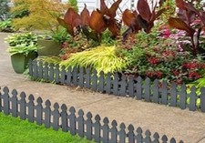 Fence Garden Fencing Lawn Edging Picket Fence Panel Barrier Wooden Effect Grey