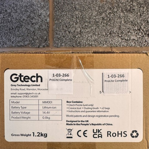 Gtech prolite handheld - gtech,