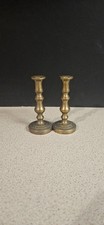 Pair Of Small Antique Candlesticks. 10cm