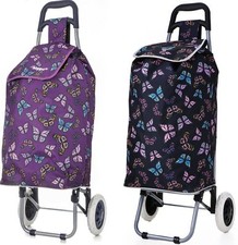 47L Hoppa Lightweight Folding 2 Wheeled Shopping Trolley Cart Bag Shopper Case 