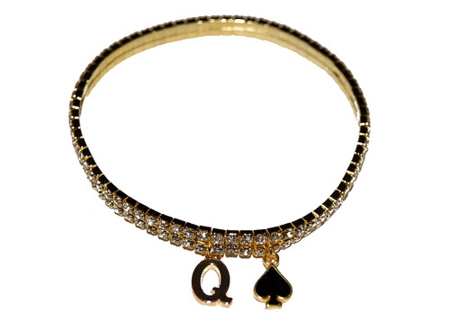 Gold diamante rhinestone queen - gold,