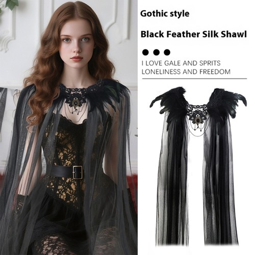 Gothic feather shrug - gothic,