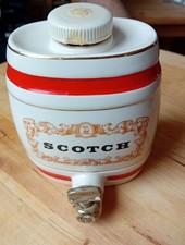 Vintage WADE Royal Victoria Pottery Ceramic Scotch Whisky Barrel Tapped Decanter